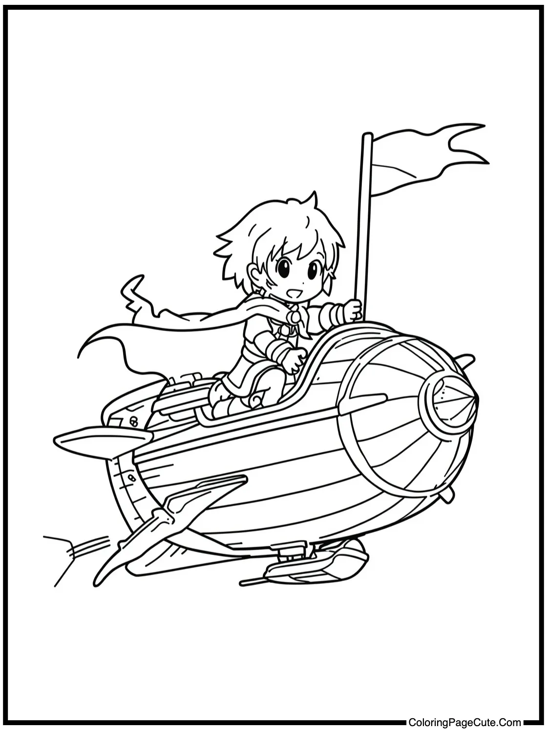 of a Hero on a Fantasy Airship