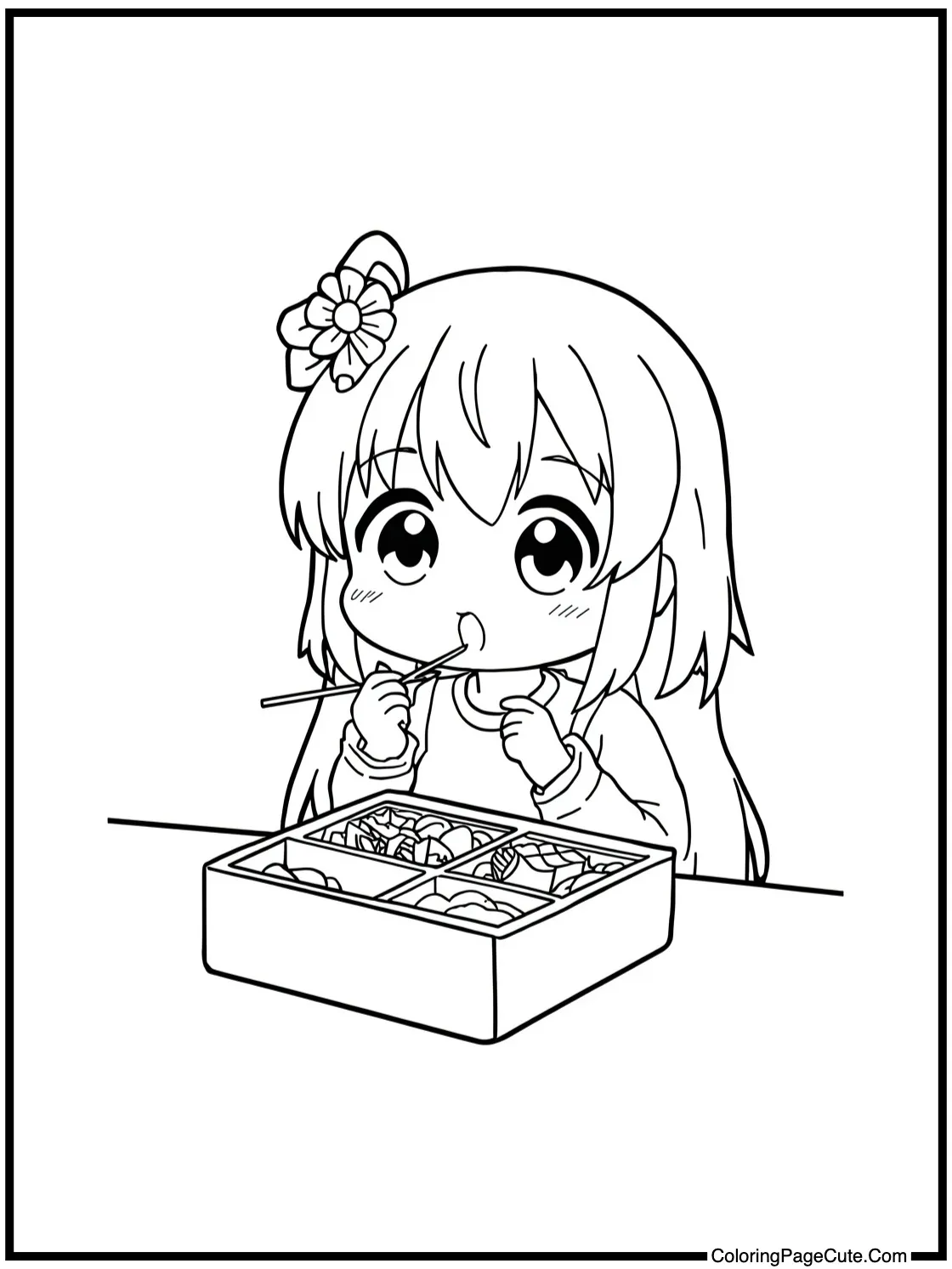 of a Character Eating Bento Box