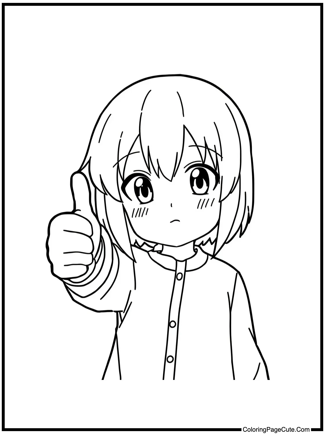 of a Character Posing with Thumbs Up