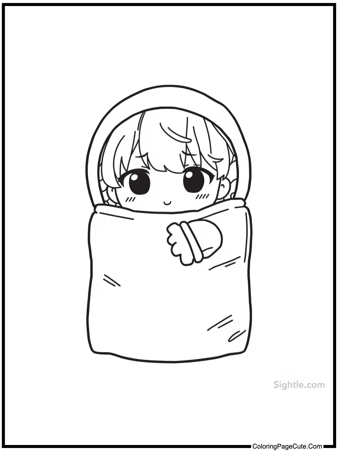 of a Chibi in a Sleeping Bag