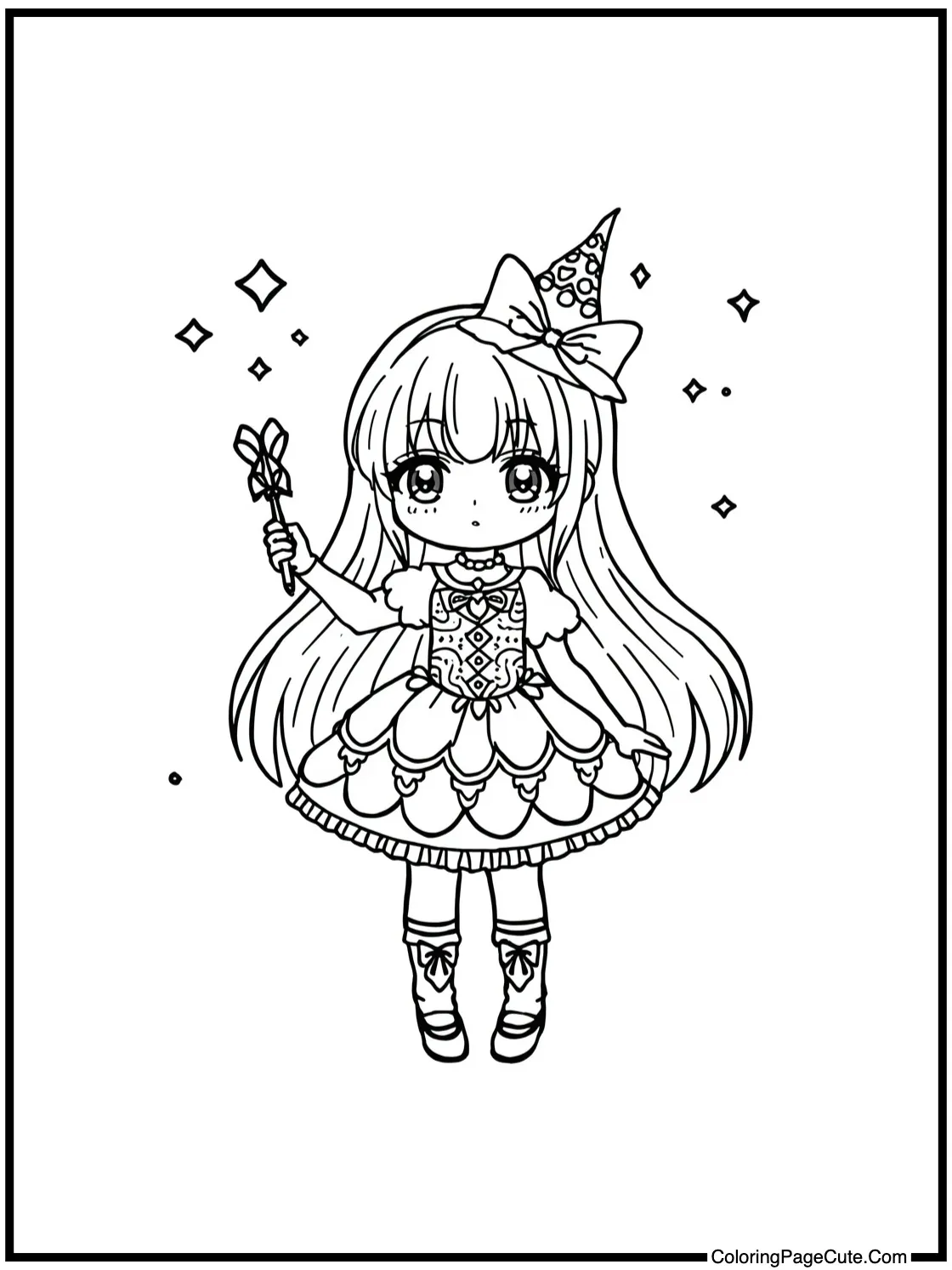 Zentangle Style Magical Girl