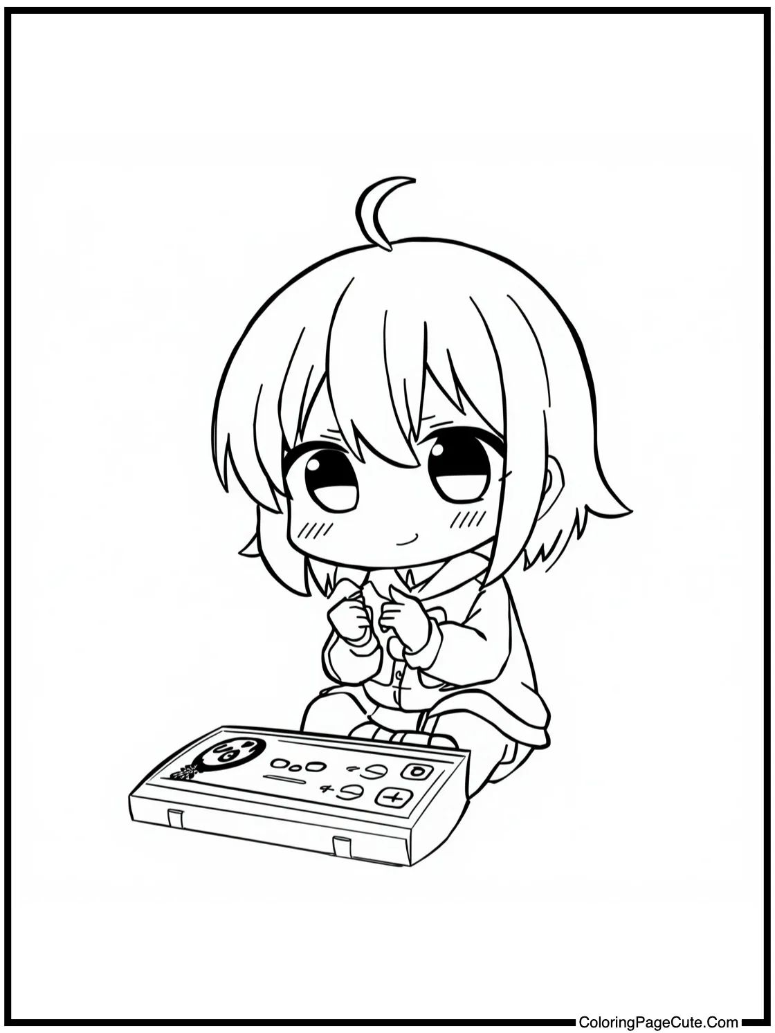 of a Chibi playing a Game