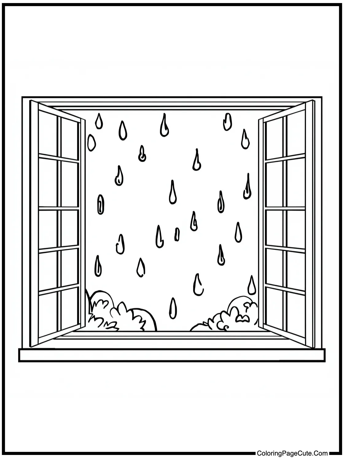 of a Rainy Day Window View