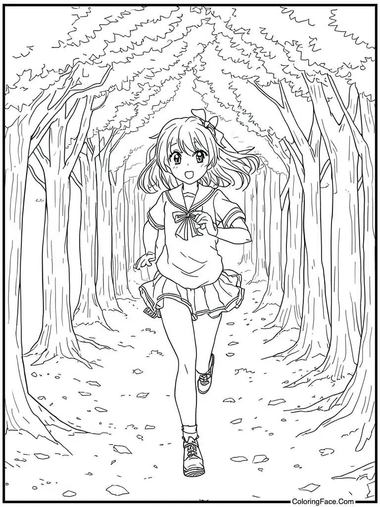 Schoolgirl running with toast