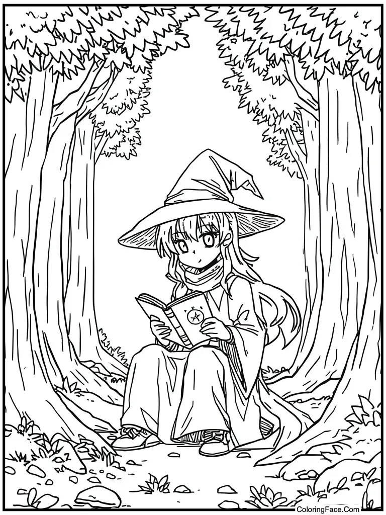 Wizard reading magic book