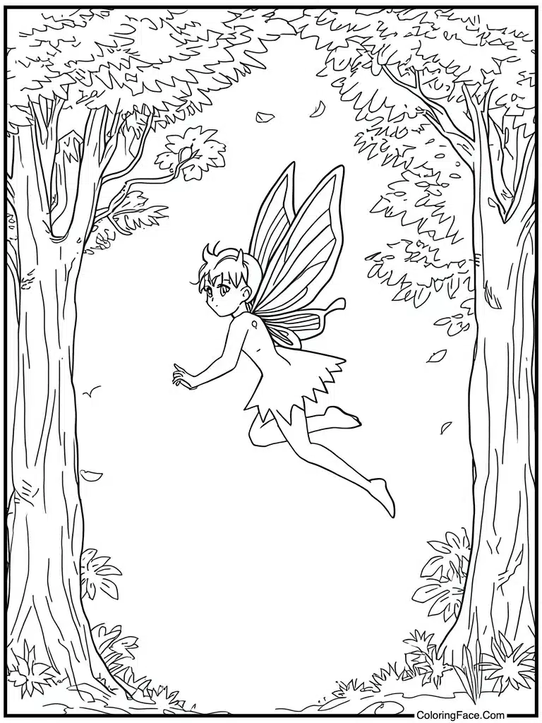 Fairy flying with wings