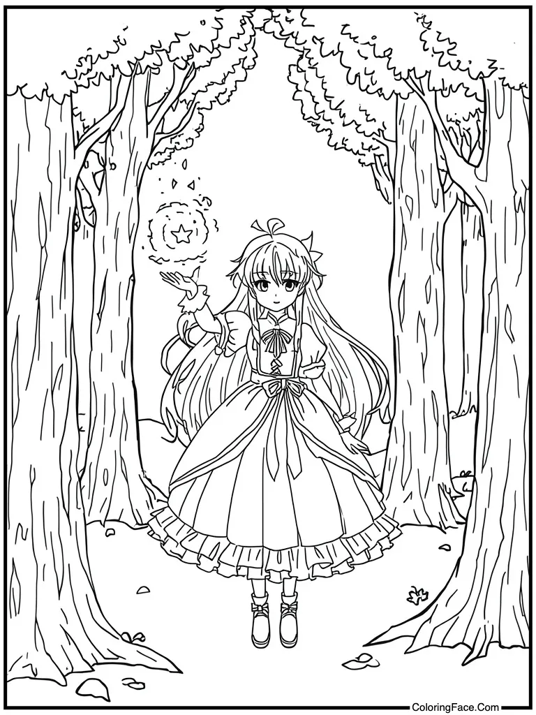 Magical girl casting spell