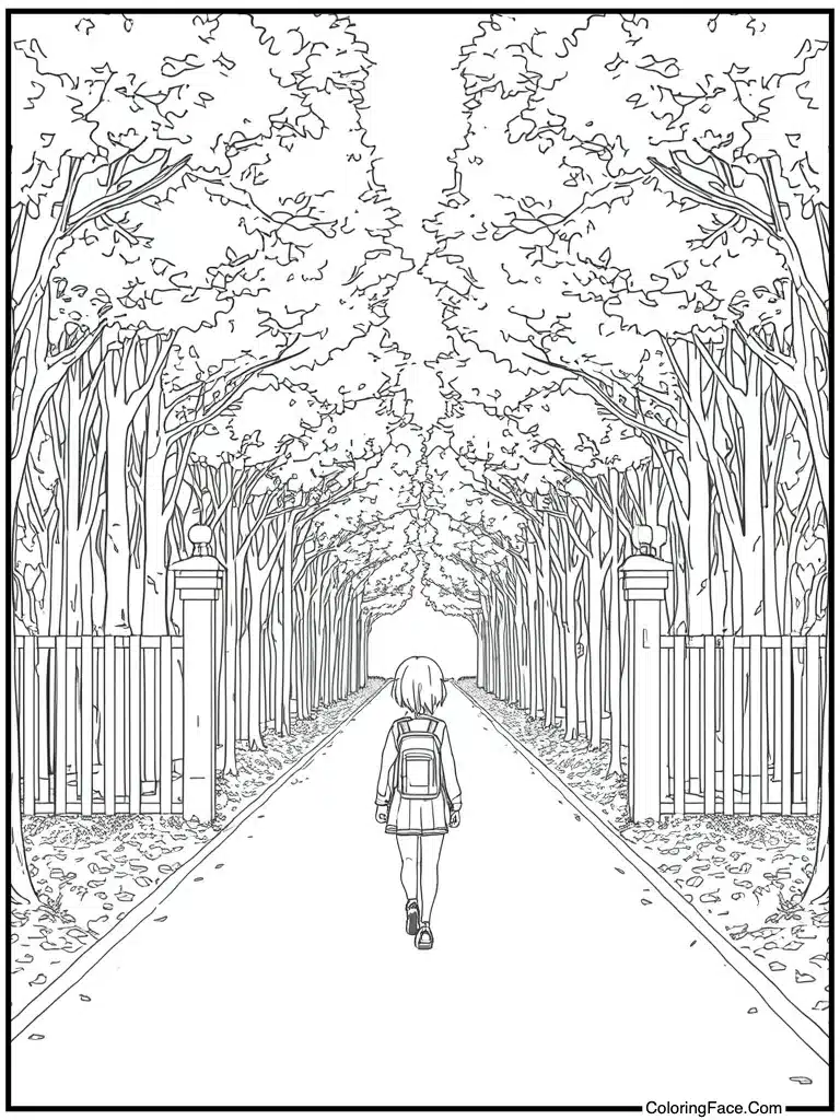 Walking to school gate