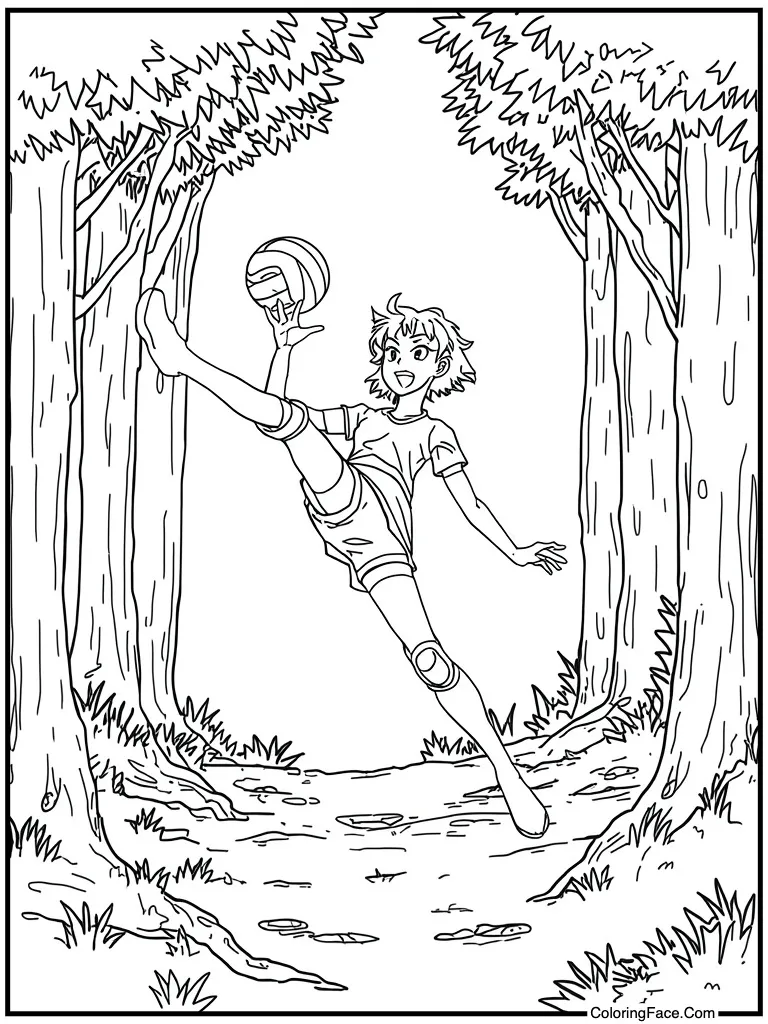 Spiking a volleyball hard