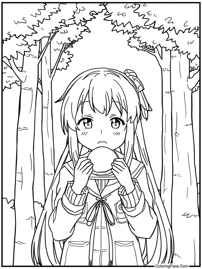 Eating dango sweet dumplings