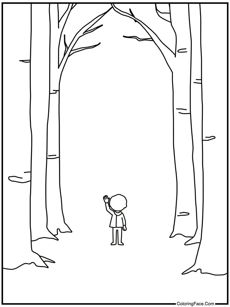 Tiny figure waving hand