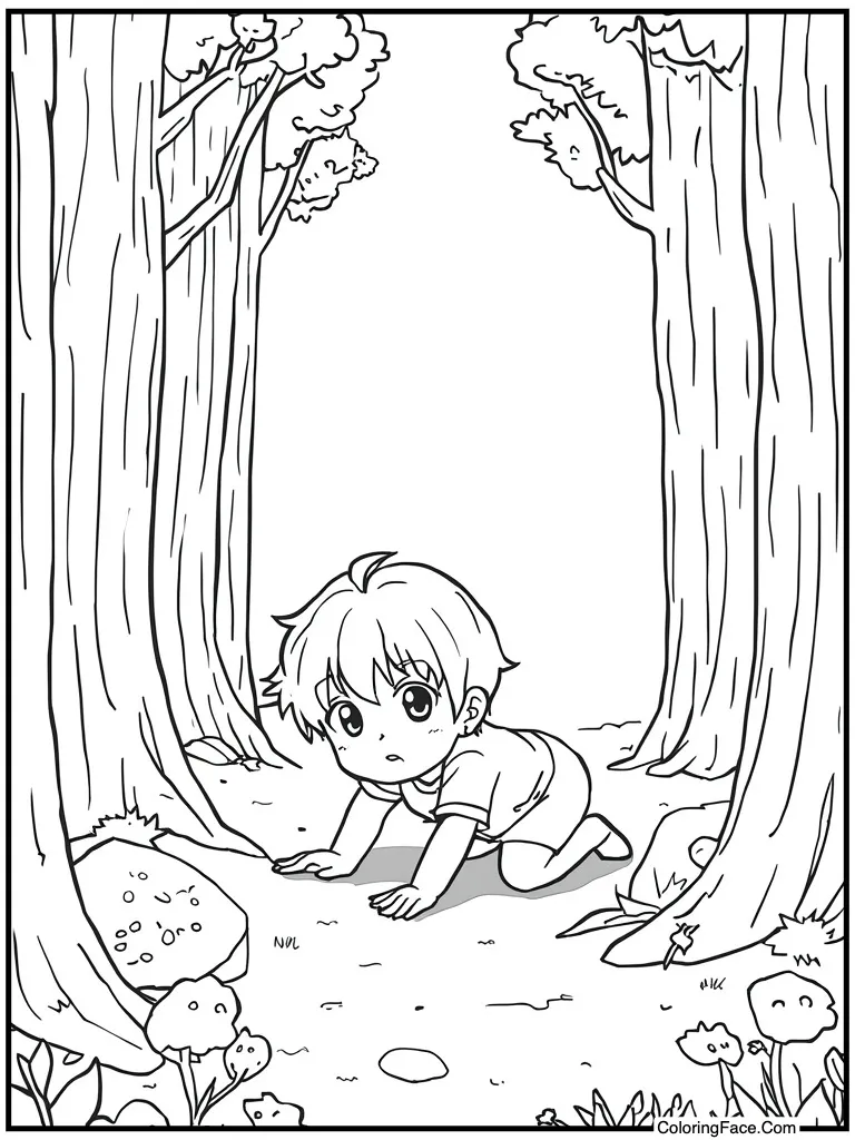 Cute baby version crawling