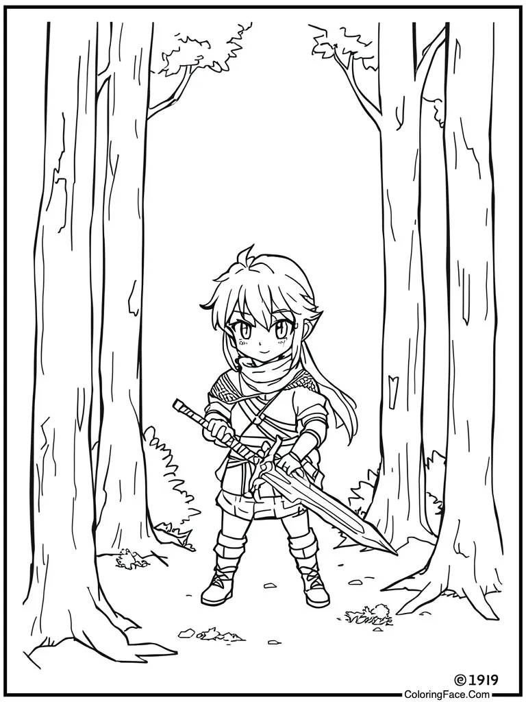 Mini warrior holding sword