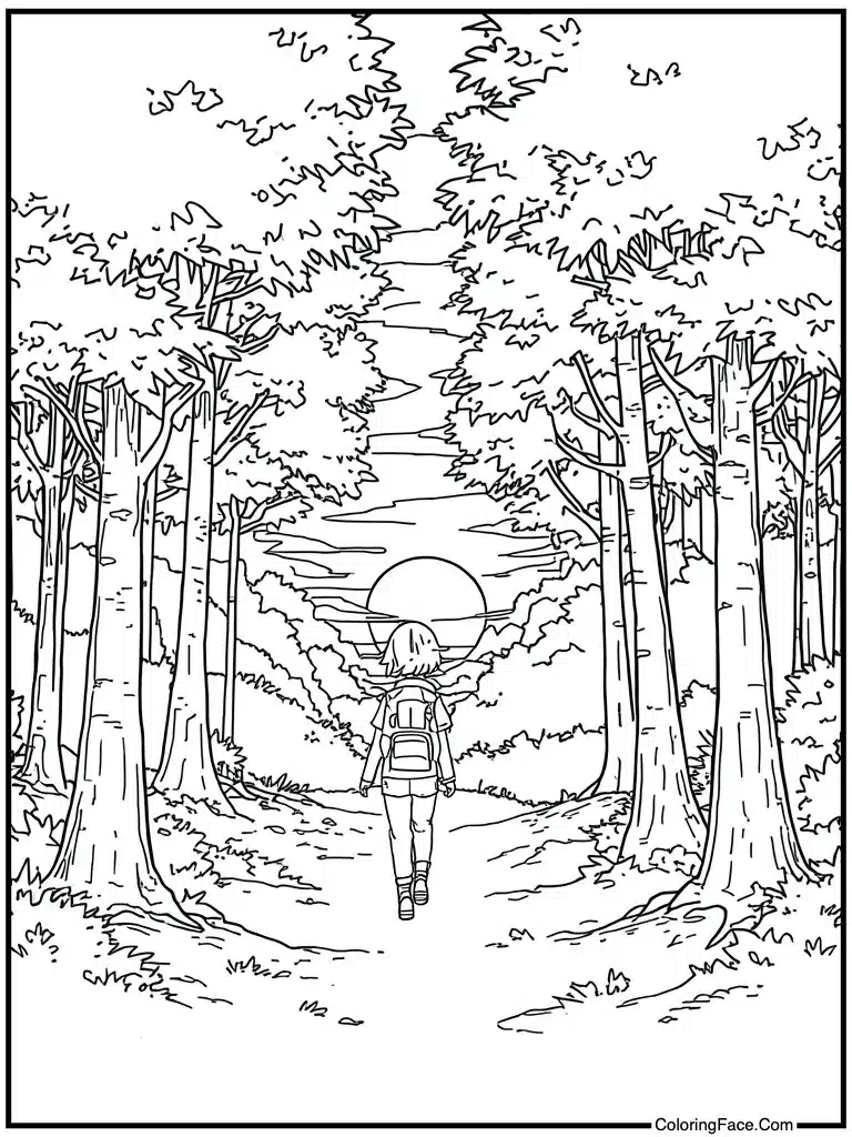 Walking home sunset view