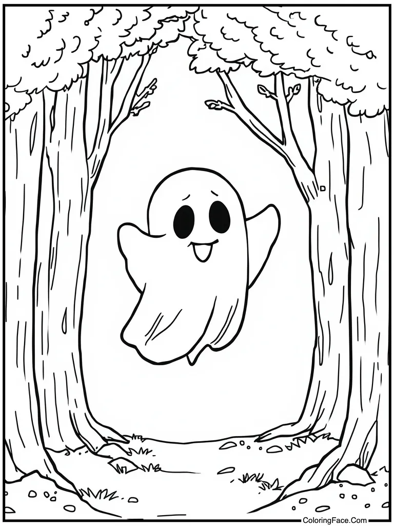 Ghost floating spooky cute