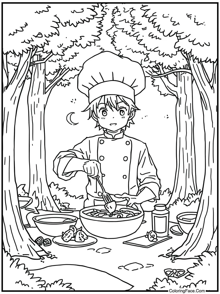 Chef cooking tasty food