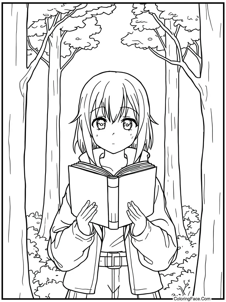 Reader holding open book