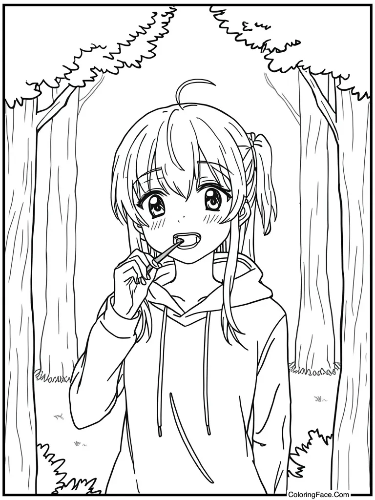 Brushing teeth in morning