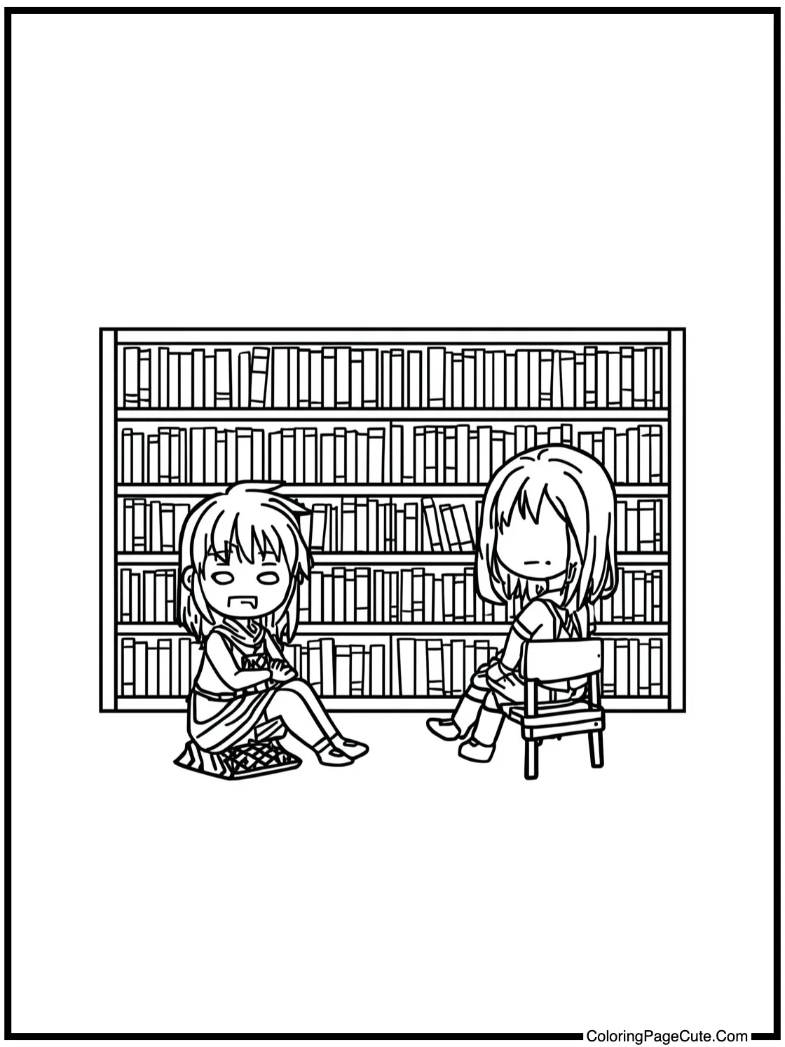of a quiet library