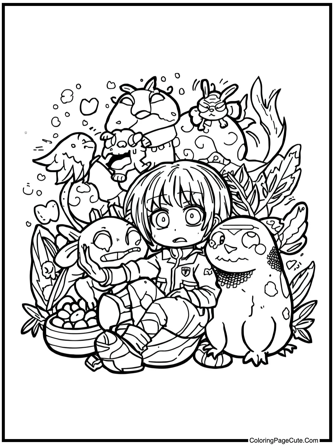 with whimsical creatures