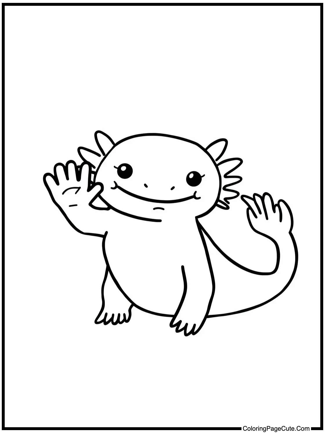 waving hello happily