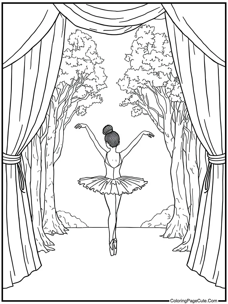 Stage curtain opening wide