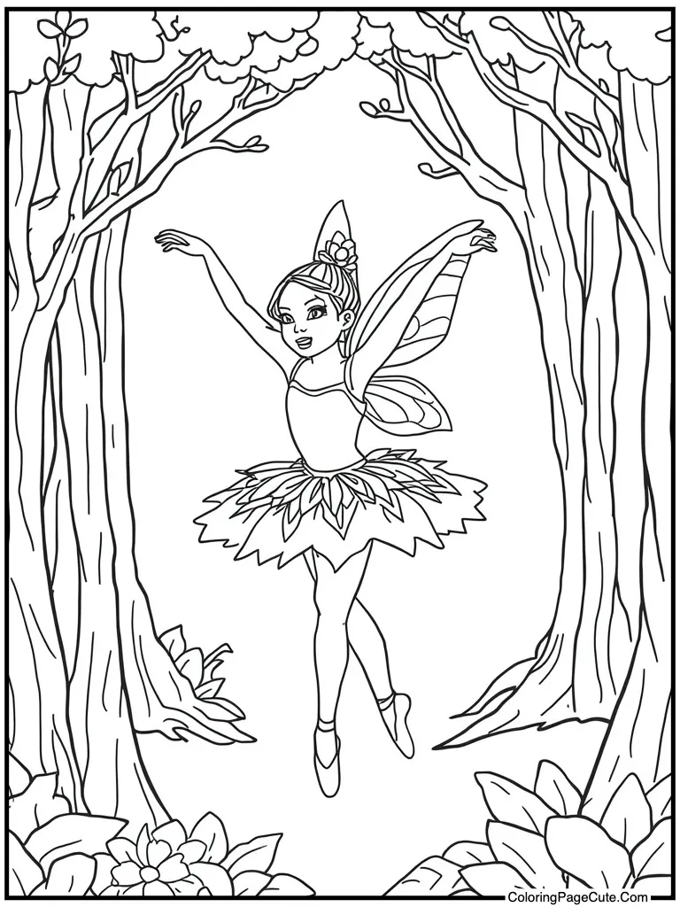 Flower fairy spinning around