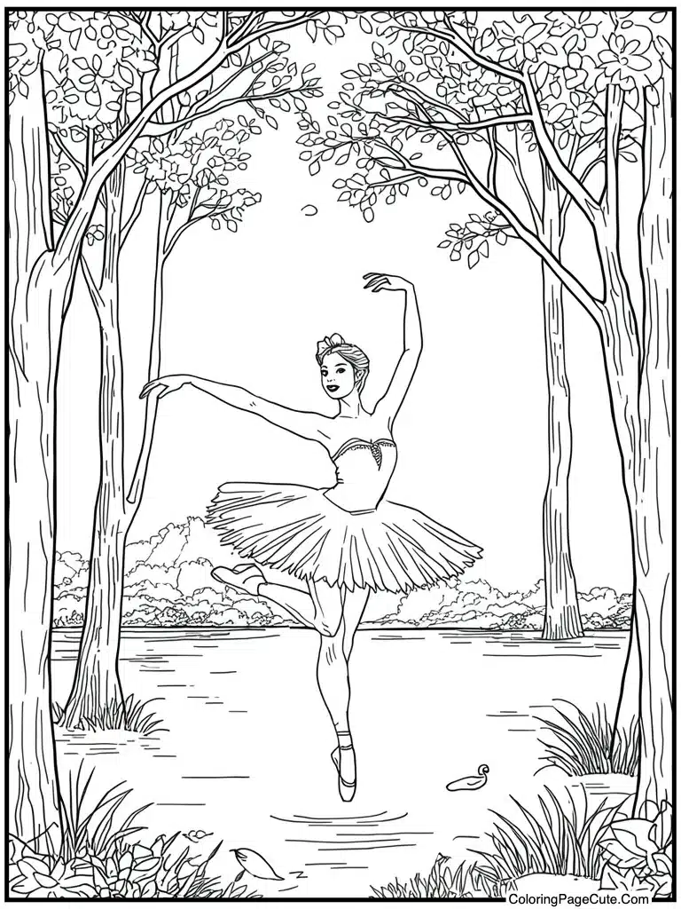 Swan lake dance pose