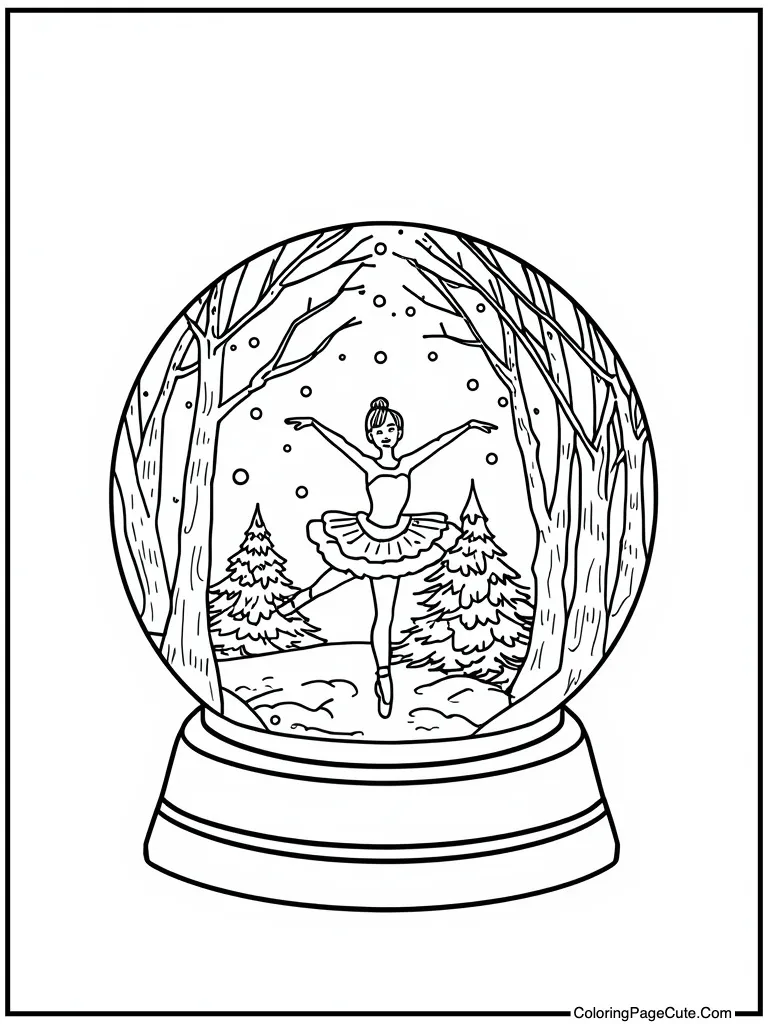 Winter snow globe scene
