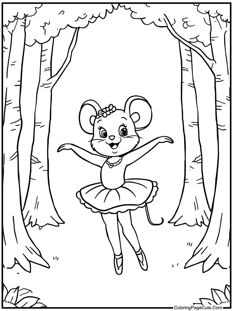 Cute mouse dancing ballet