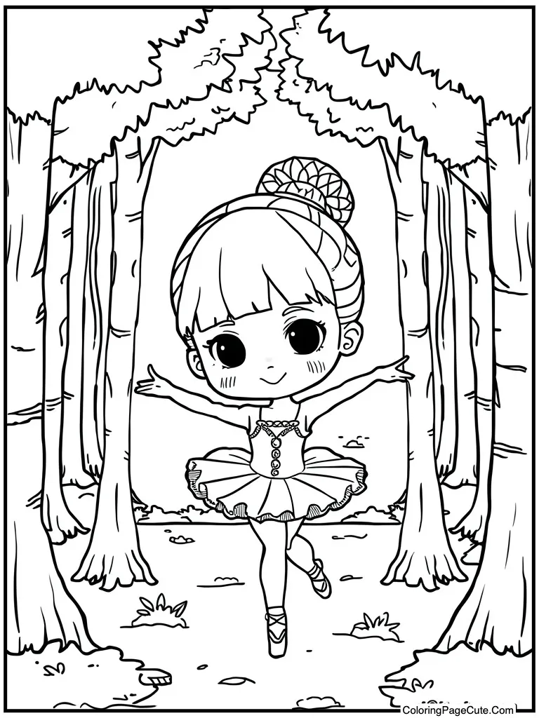 Chibi style cute dancer