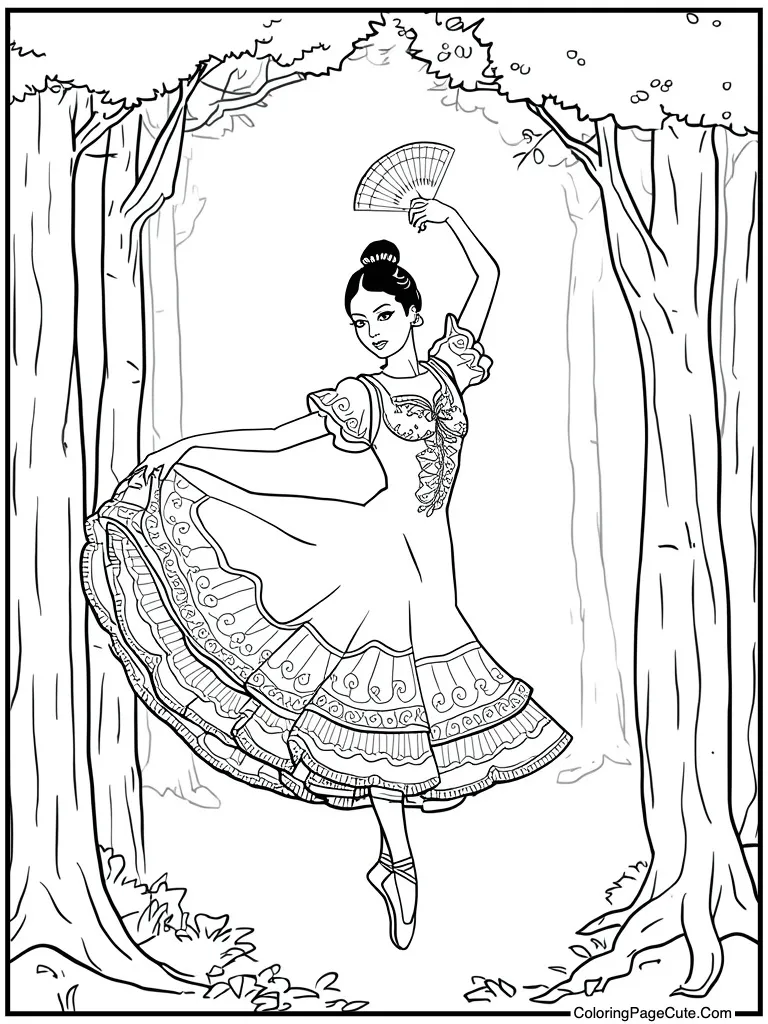 Flamenco dancer with fan