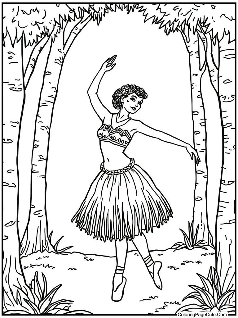 Hula dancer grass skirt