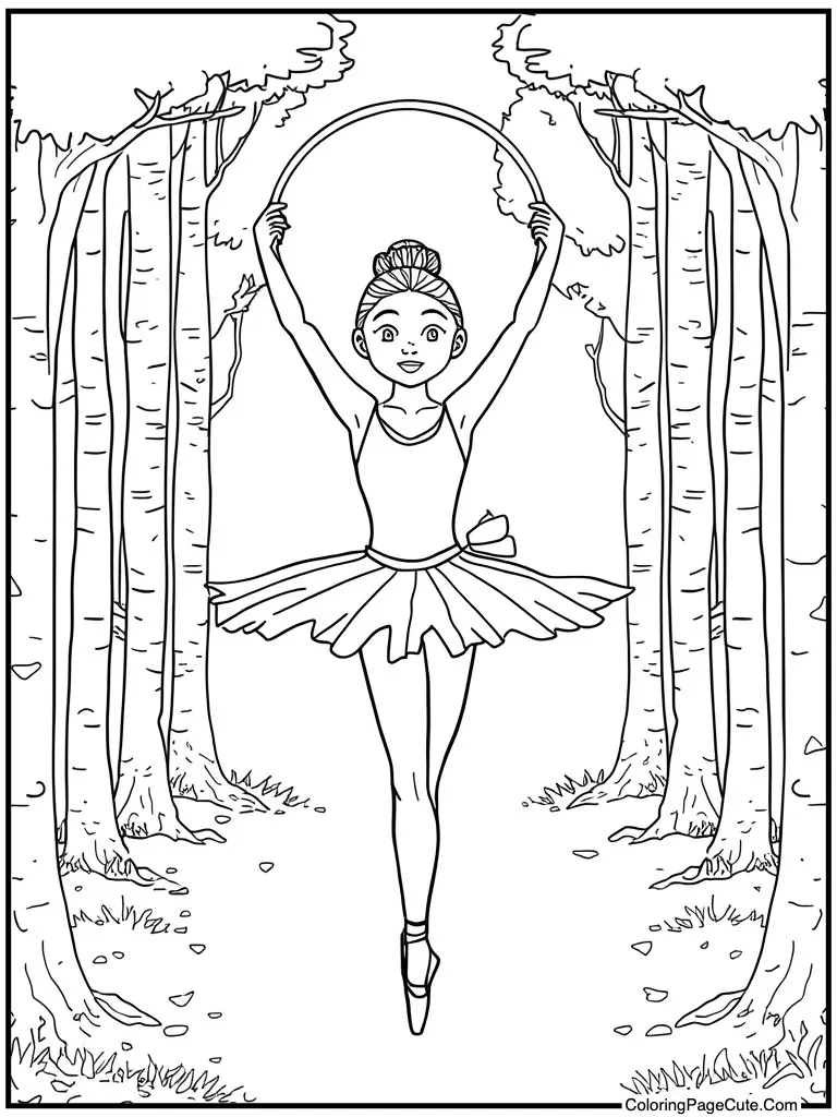 Rhythmic gymnastics hoop trick