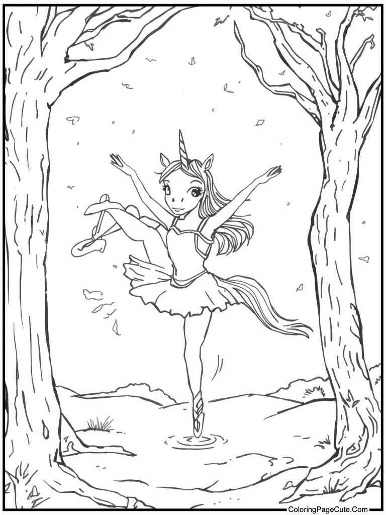 Unicorn performing elegant leap
