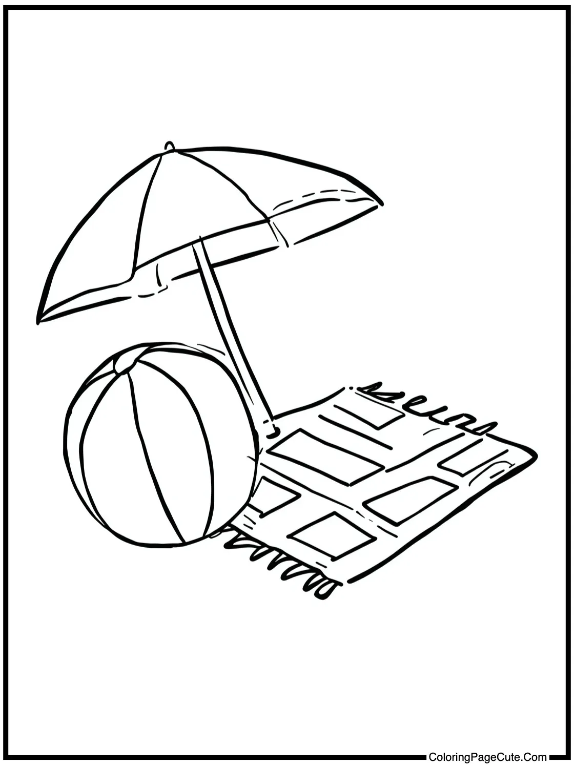 with a Beach Ball and Towel