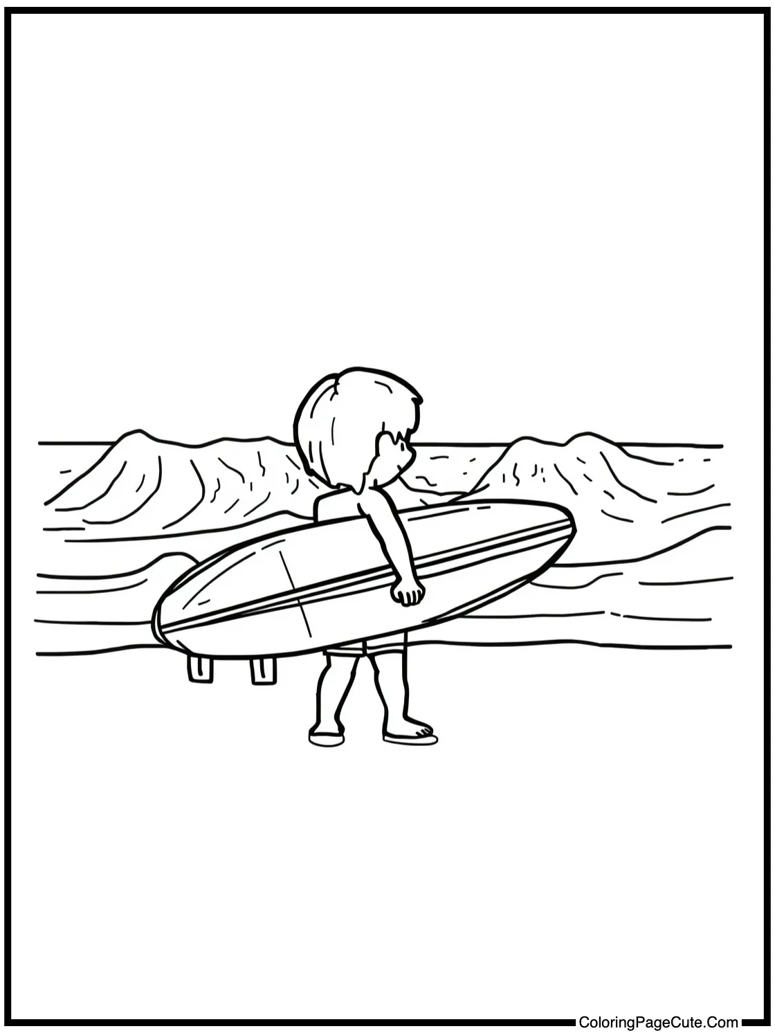 with a Surfer Waiting for Wave