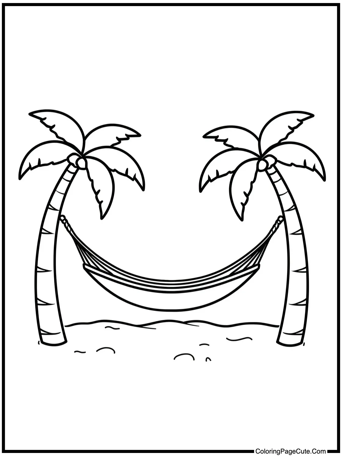 with a Hammock between Palms