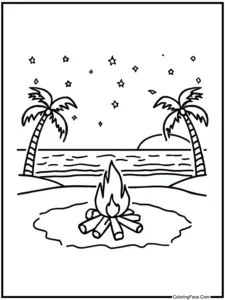 Beach Coloring Pages