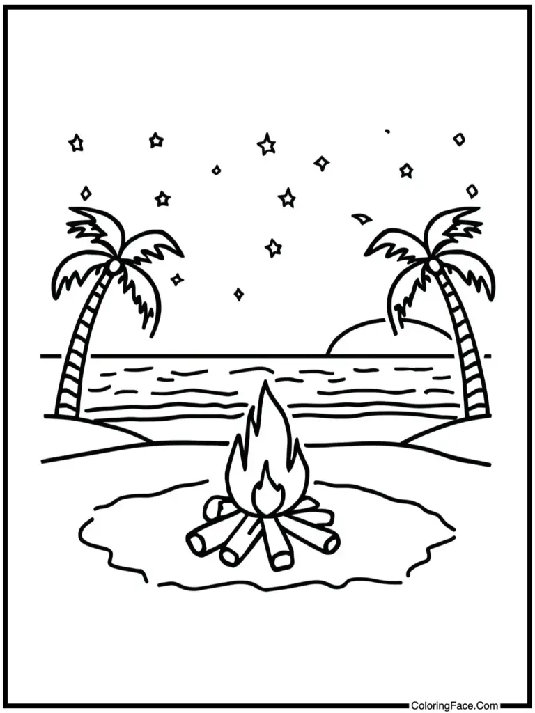 Beach Coloring Pages