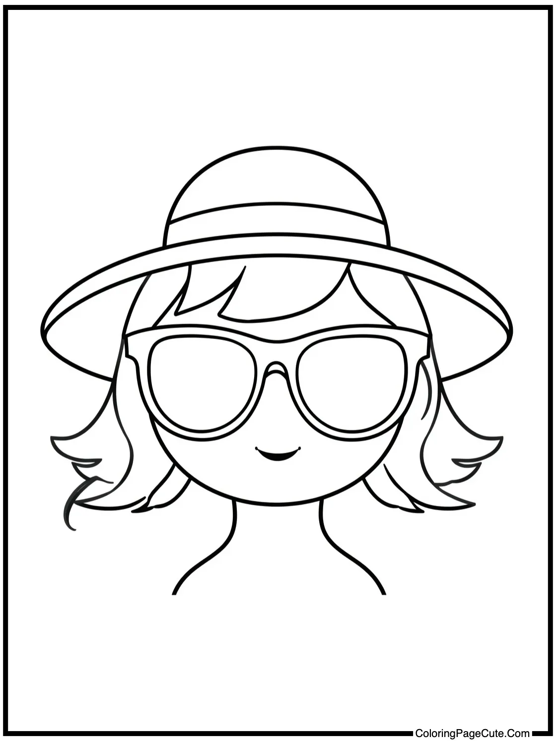 with Sunglasses and Sun Hat