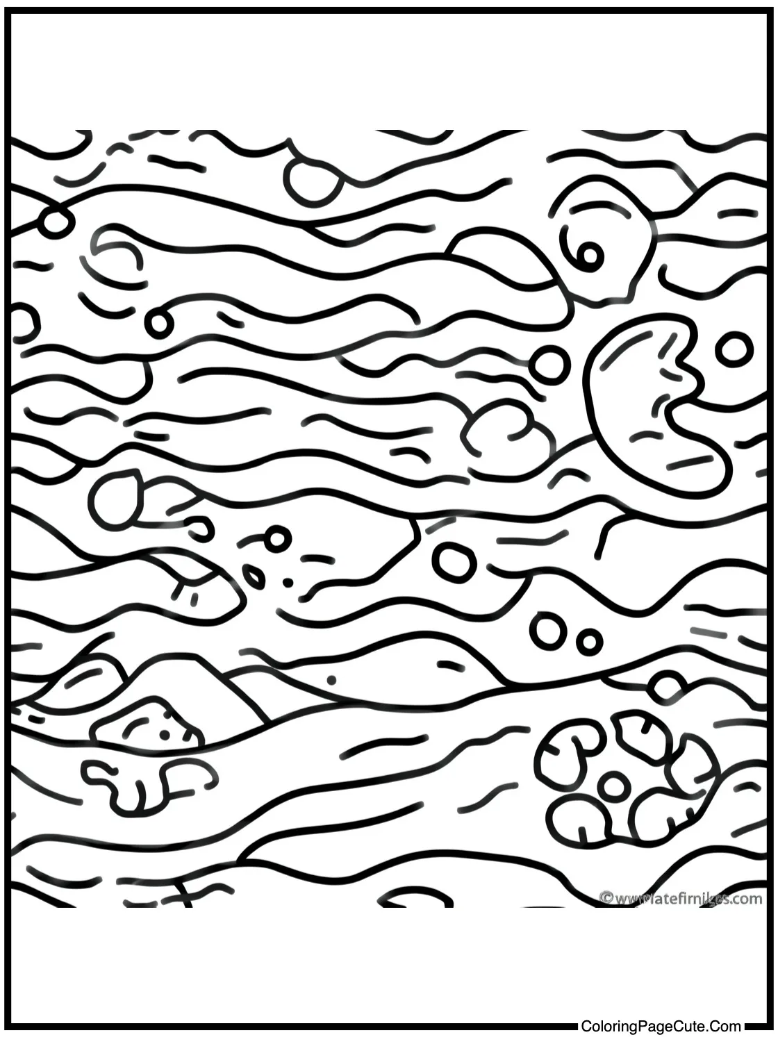 with a Wavy Ocean Pattern