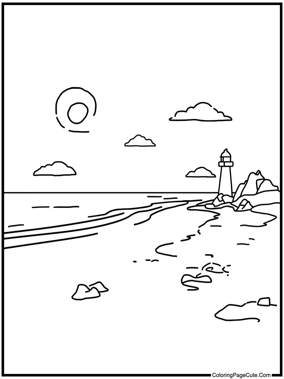 with a Lighthouse in Distance