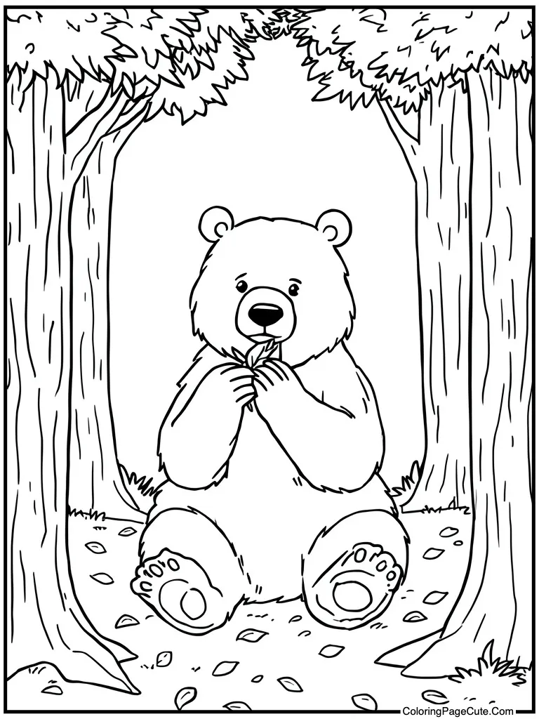 Sitting down munching leaves