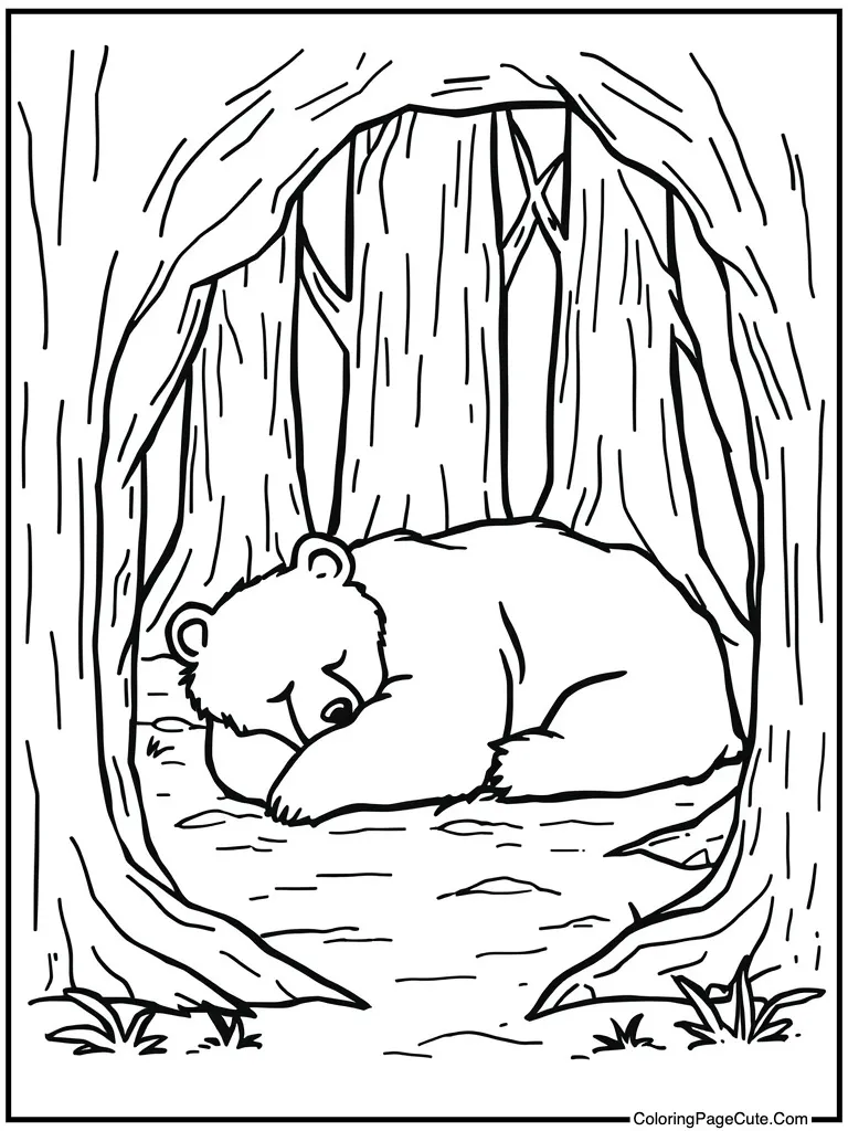 Sleeping in dark cave