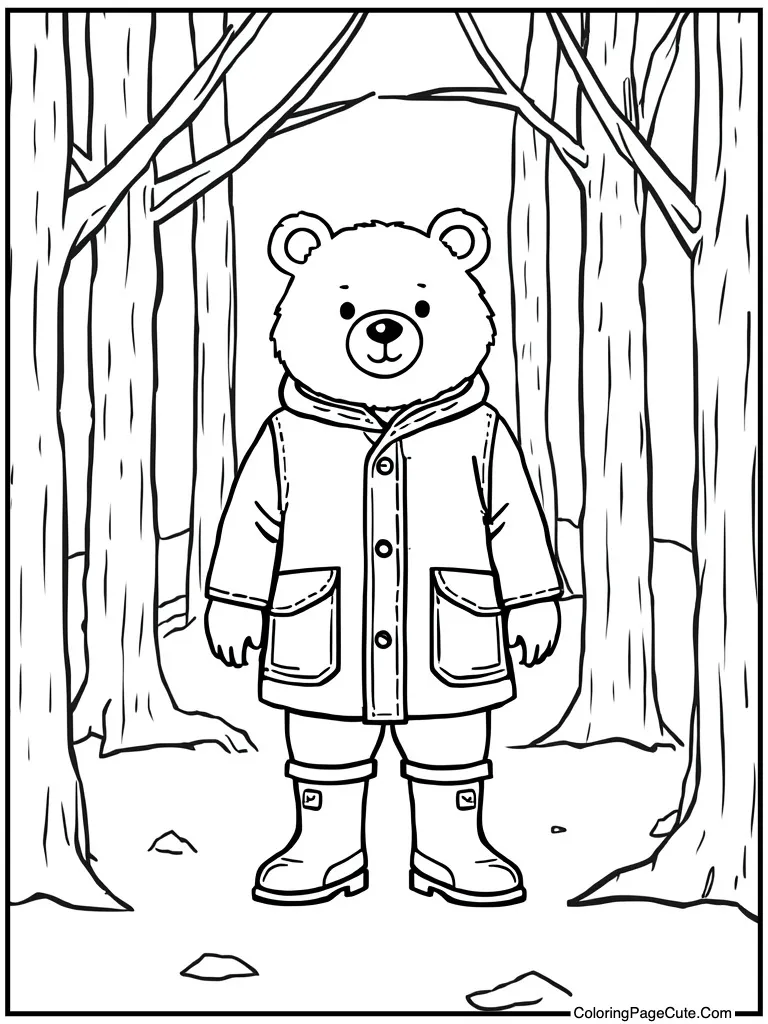 Wearing rain coat boots