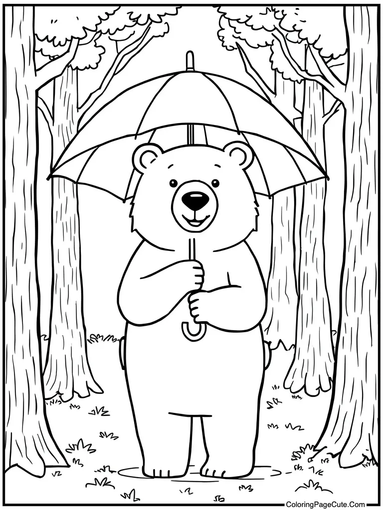 Holding an umbrella tightly