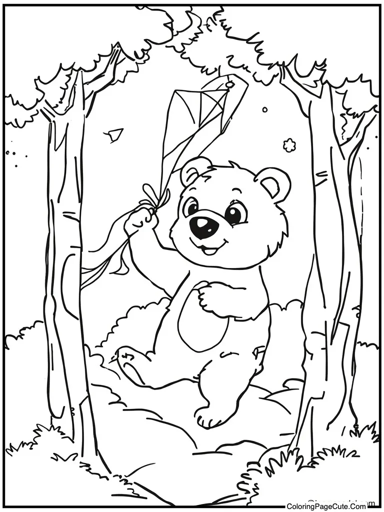 Flying a colorful kite