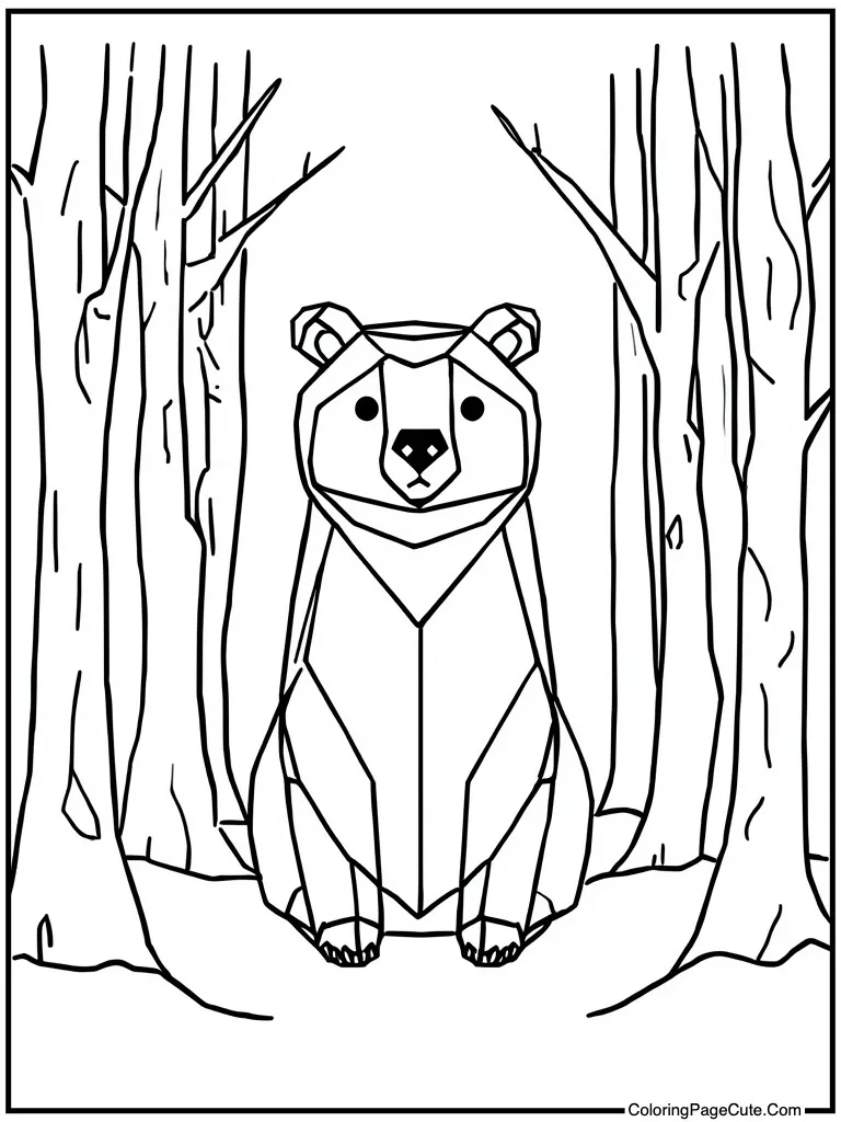 Geometric shape forest animal