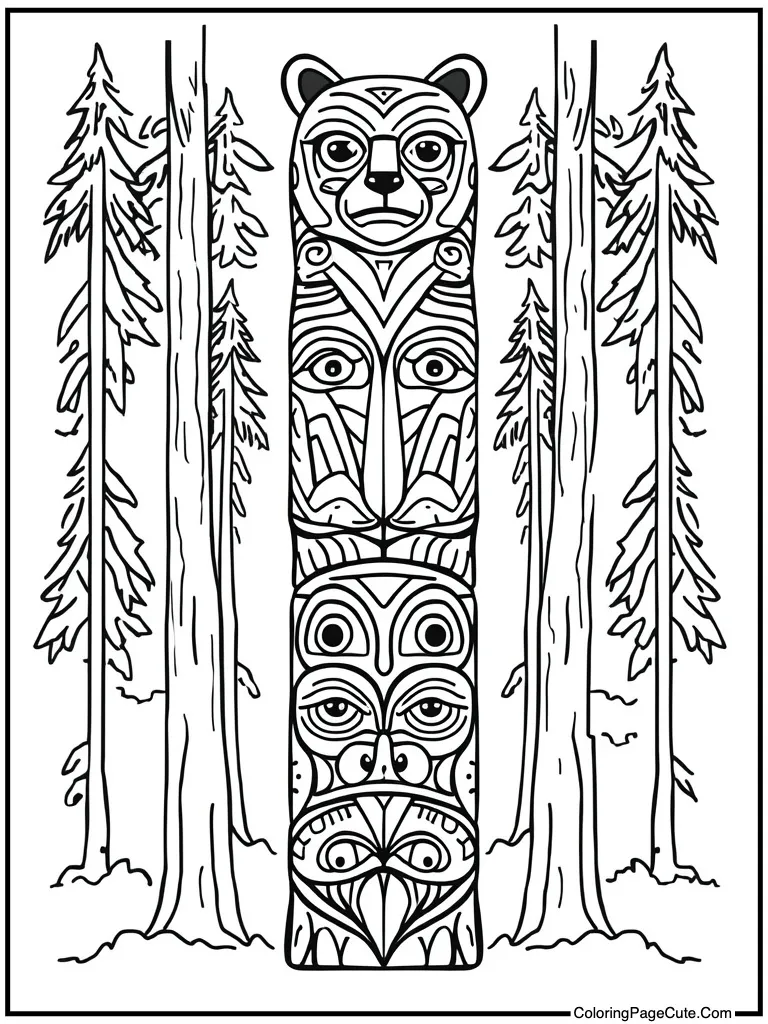 Tribal totem pole design